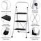 Ladder Safety Non Slip Mat Tread Foldable Kitchen Steel Step Stool White Heavy Duty Platform 2