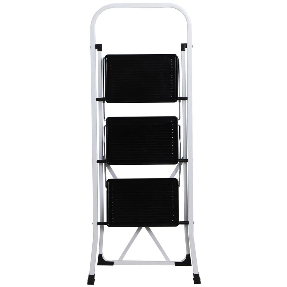 Ladder Safety Non Slip Mat Tread Foldable Kitchen Steel Step Stool White Heavy Duty Platform 10