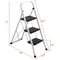 Ladder Safety Non Slip Mat Tread Foldable Kitchen Steel Step Stool White Heavy Duty Platform 12