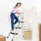 Ladder Safety Non Slip Mat Tread Foldable Kitchen Steel Step Stool White Heavy Duty Platform 7
