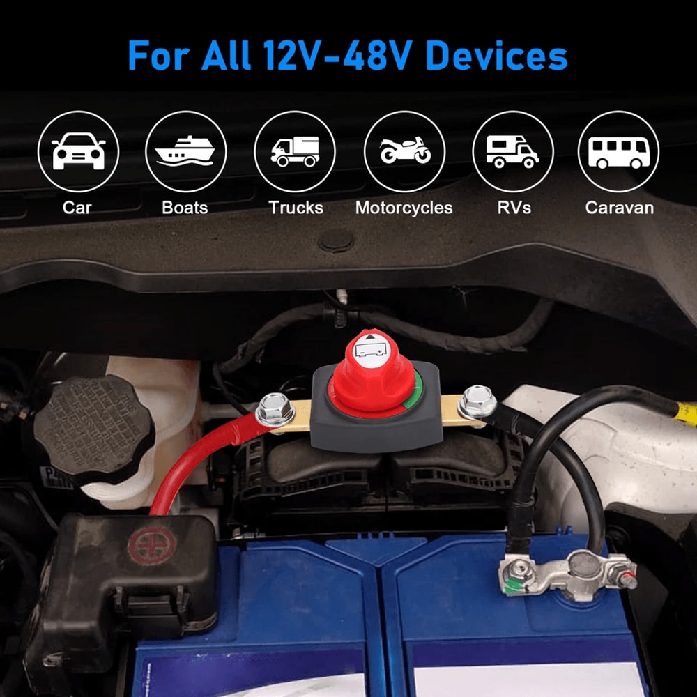 Switch Battery Cut Master Switch Isolator Top Post Battery Disconnect Marine RV Car 6