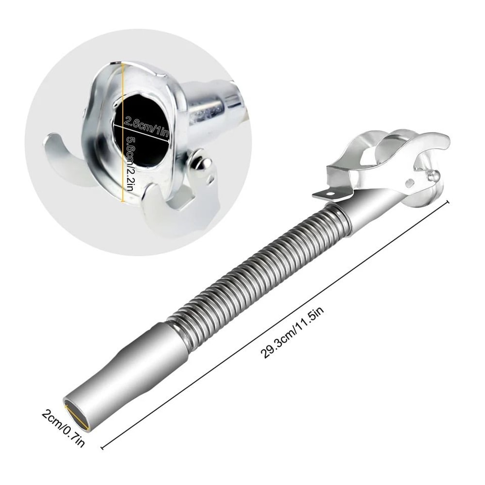 Stainless Steel Long Nose Spout Nozzle Flexible Jerry Can Spout Replacement Universal Fuel Pouring 6