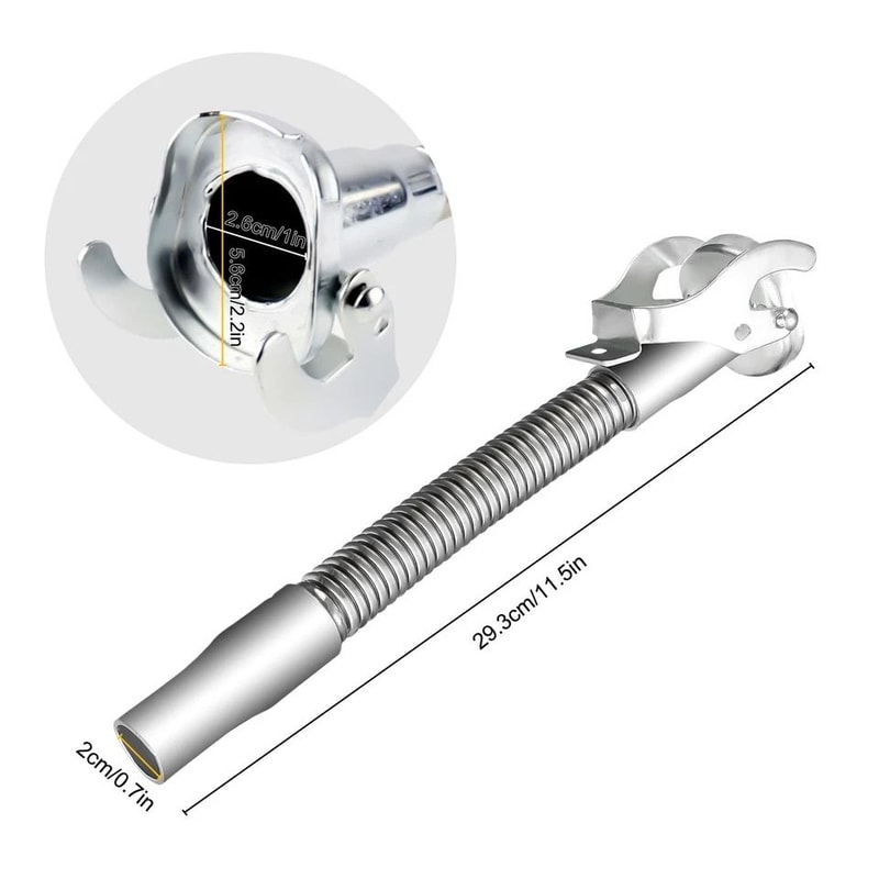 Stainless Steel Long Nose Spout Nozzle Flexible Jerry Can Spout Replacement Universal Fuel Pouring 6