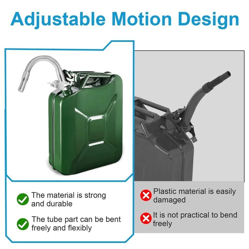 Stainless Steel Long Nose Spout Nozzle Flexible Jerry Can Spout Replacement Universal Fuel Pouring 2