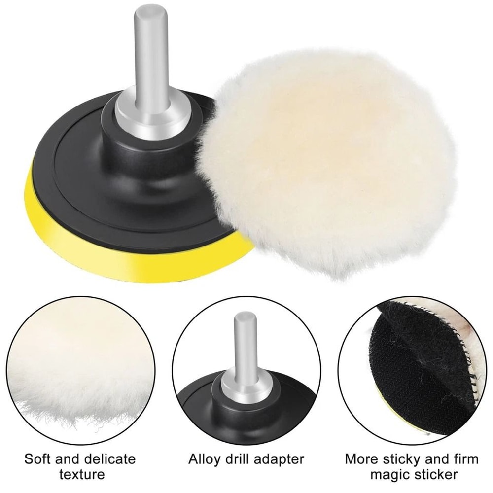 Car Buffing Pads Kit Foam Polisher Set Polishing For Drill Sponge Kit Waxing Pads 3