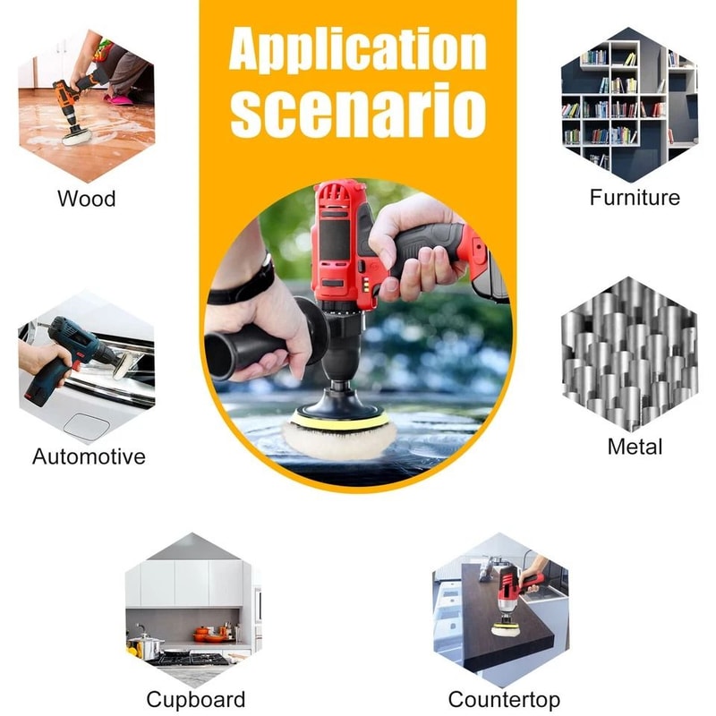 Car Buffing Pads Kit Foam Polisher Set Polishing For Drill Sponge Kit Waxing Pads 6