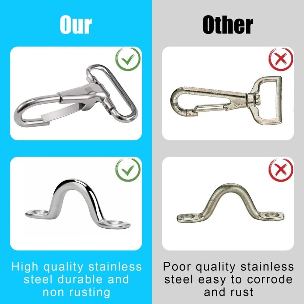 Adjustable Bimini Top Straps With Loop Tie Down Webbing Snap Hooks Marine Hardware 5