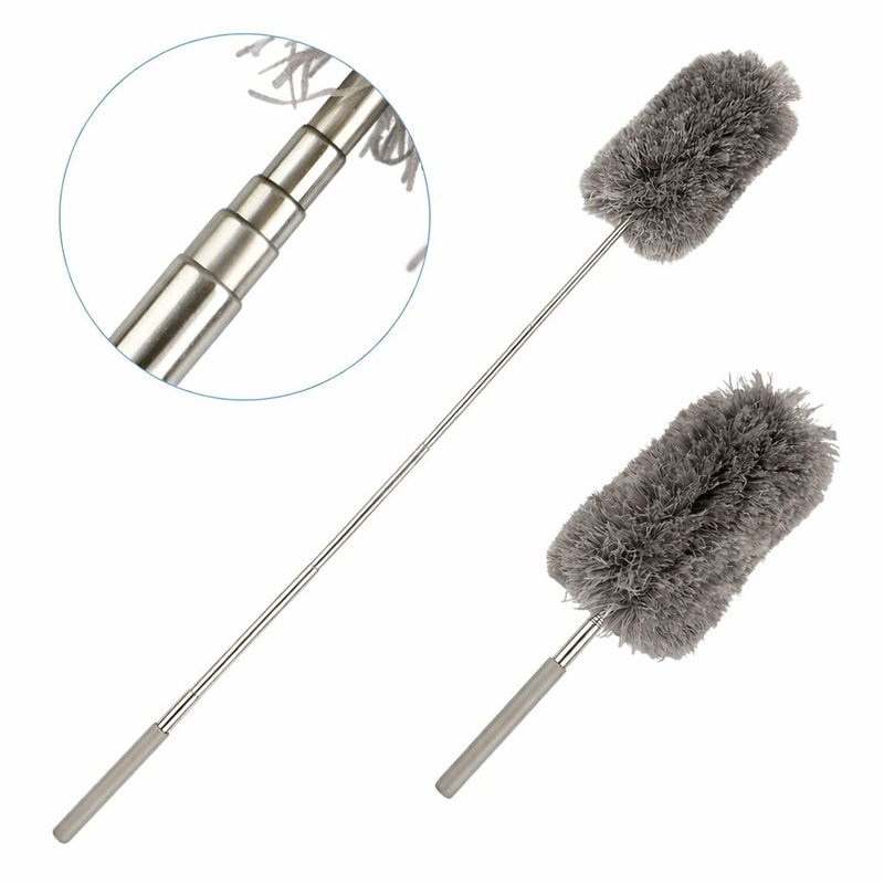 Extendable Adjustable Microfiber Feather Duster Household Cleaning Tool Strong Adsorption Brush 0