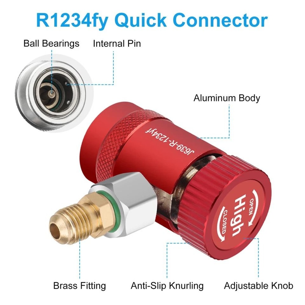 Adjustable Quick Coupler Adapter Fitting With Male Flare HP LP Connection For Car AC Systems 1