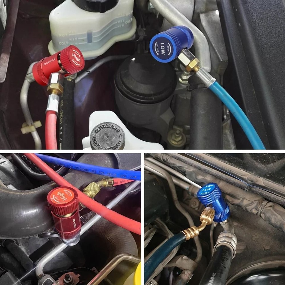 Adjustable Quick Coupler Adapter Fitting With Male Flare HP LP Connection For Car AC Systems 4