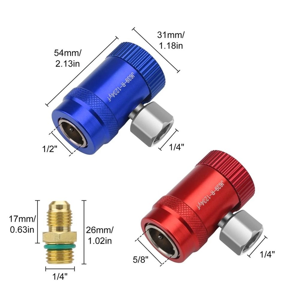 Adjustable Quick Coupler Adapter Fitting With Male Flare HP LP Connection For Car AC Systems 6