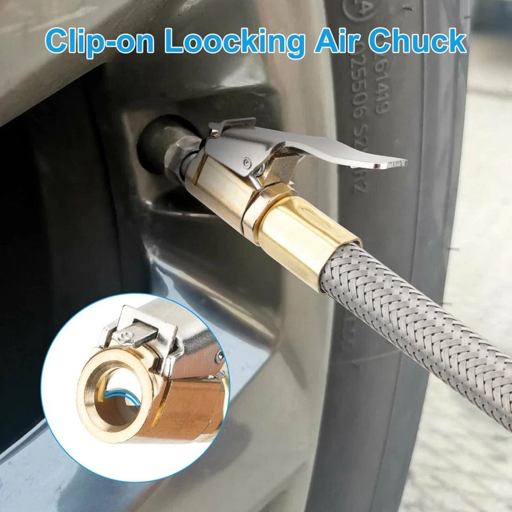 Presta Valve Pump Extension Hose For Car Motorcycle Bicycle Tires Air Inflator Connect Adapter Part 1