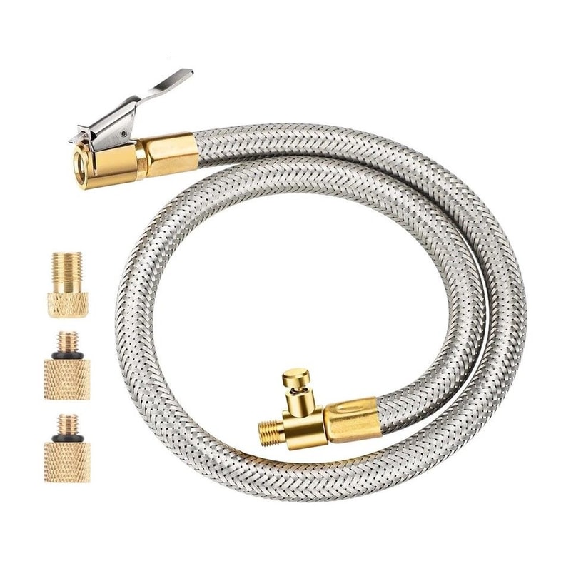 Presta Valve Pump Extension Hose For Car Motorcycle Bicycle Tires Air Inflator Connect Adapter Part 0