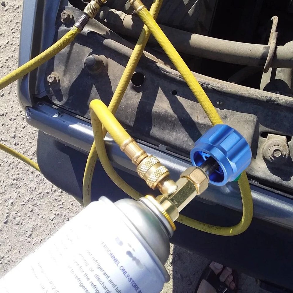 SelfSealing Puncture Can Tap Valve Kit Quick Coupler Adapter Core Remover For Automotive Air Condit 5