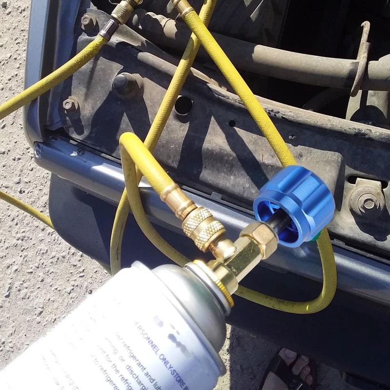 SelfSealing Puncture Can Tap Valve Kit Quick Coupler Adapter Core Remover For Automotive Air Condit 5