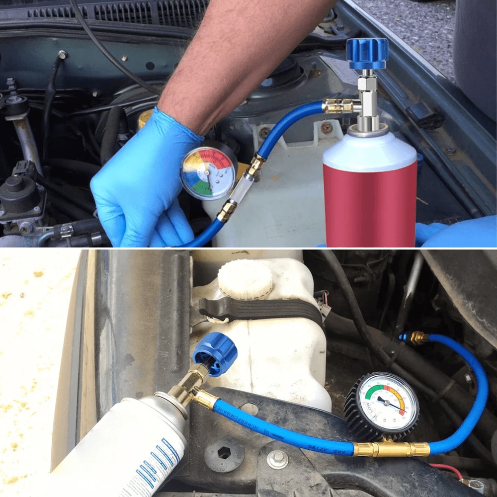 SelfSealing Puncture Can Tap Valve Kit Quick Coupler Adapter Core Remover For Automotive Air Condit 7