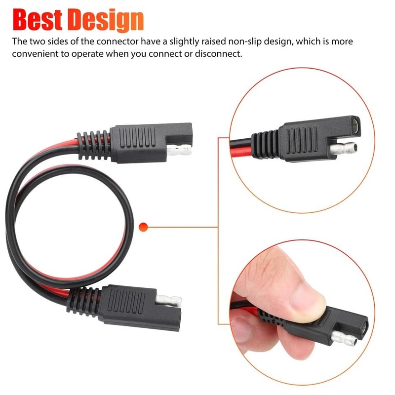 Heavy Duty Polarized Power Cable Connectors Quick Disconnect AWG Red Black SAE Molded For Batterie 2