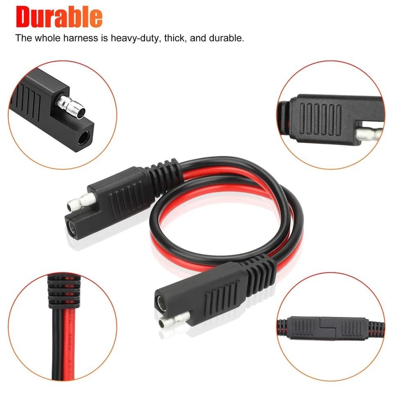 Heavy Duty Polarized Power Cable Connectors Quick Disconnect AWG Red Black SAE Molded For Batterie 5