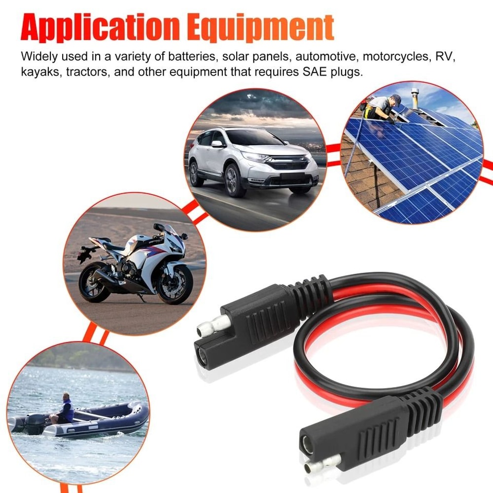 Heavy Duty Polarized Power Cable Connectors Quick Disconnect AWG Red Black SAE Molded For Batterie 6