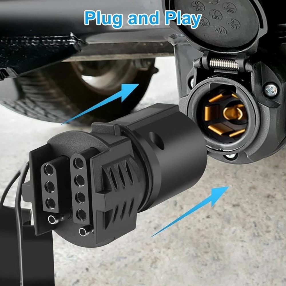 Trailer Adapter Durable Tow Lights Plug Waterproof HeavyDuty Wiring Adapter For RVs ATVs Boats 2
