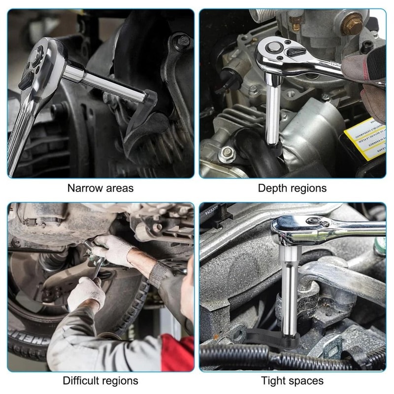 Car Repair Wrench Adapter Kit Extension Bar For Drive HeavyDuty Pry Bar Head NickelChromium Steel 2