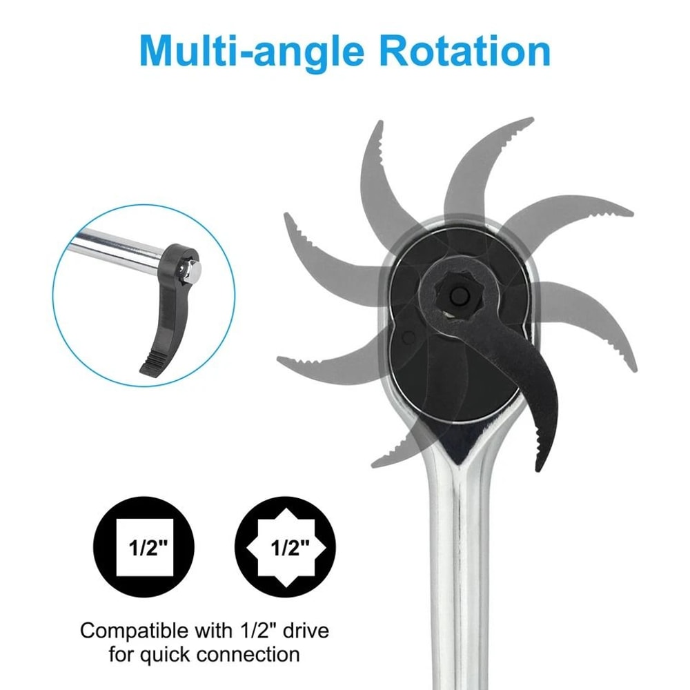 Car Repair Wrench Adapter Kit Extension Bar For Drive HeavyDuty Pry Bar Head NickelChromium Steel 3