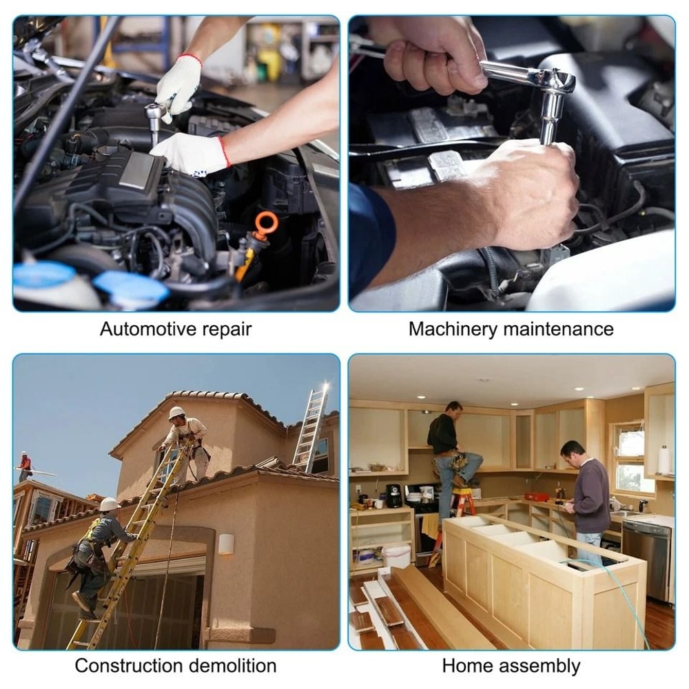 Car Repair Wrench Adapter Kit Extension Bar For Drive HeavyDuty Pry Bar Head NickelChromium Steel 4