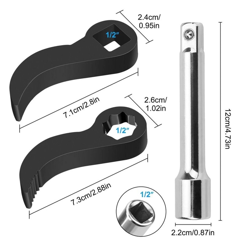 Car Repair Wrench Adapter Kit Extension Bar For Drive HeavyDuty Pry Bar Head NickelChromium Steel 5