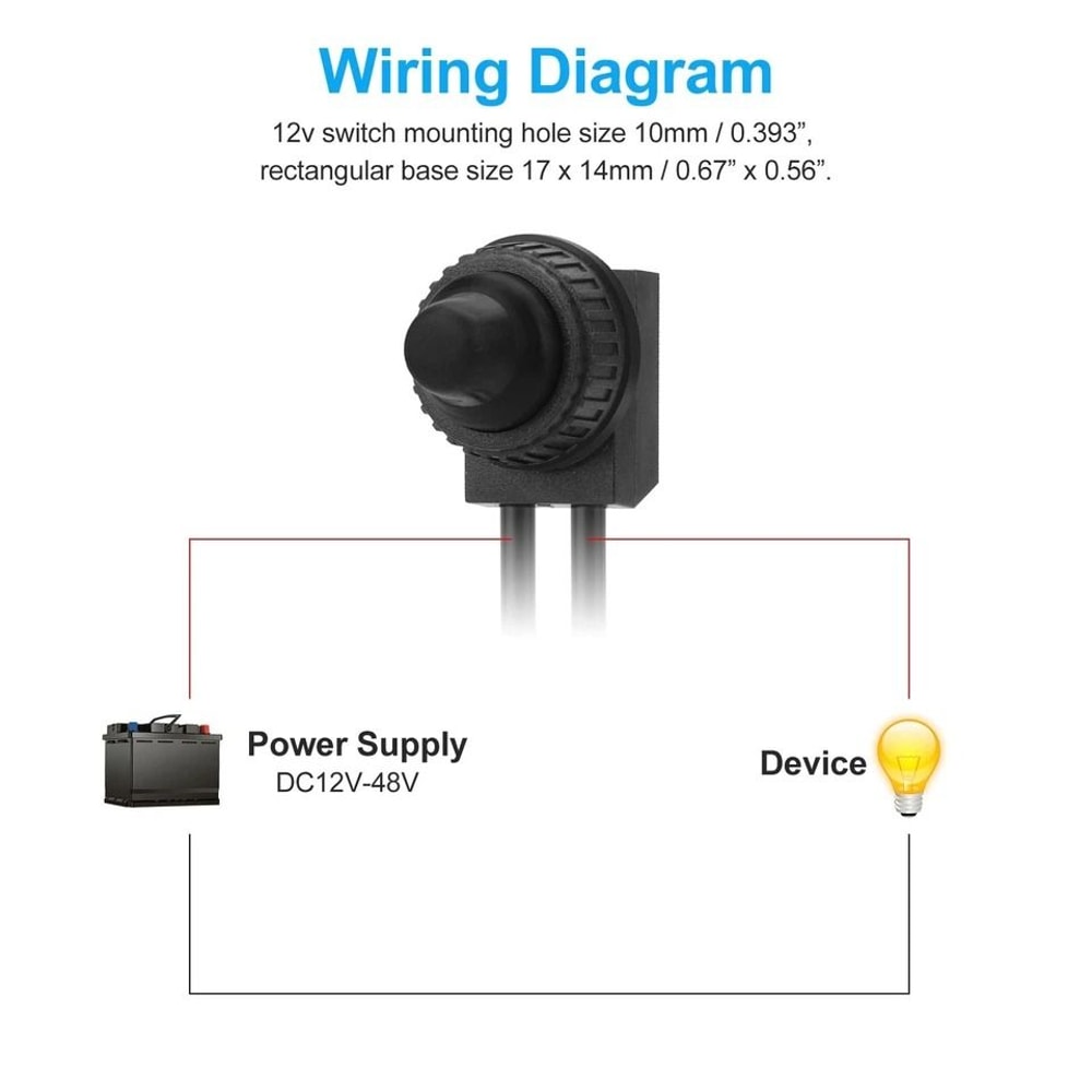 Waterproof Push Button OnOff Switch For Motorcycle Car ATV UTV DC Waterproof Durable With Copper Co