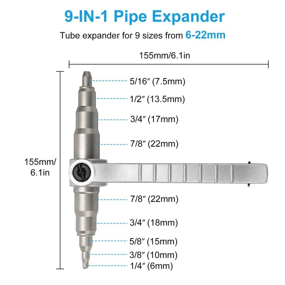 Tube Expander For Manual Copper Pipe Expansion Heavy Duty Aluminum Alloy For Refrigeration HVAC 2