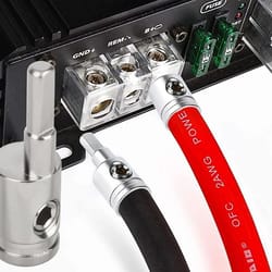 gauge power wire reducer offset, angled reducers kit, gauge amp input for efficient sound transmission