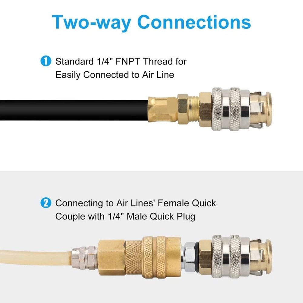 Brass Open Flow Air Chuck FNPT Tire Inflator Gauge Connector Compressor QuickConnect 3