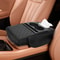 Black Car Armrest Pad Cover With Cup Holder Tissue Box Phone Slot Memory Foam 0