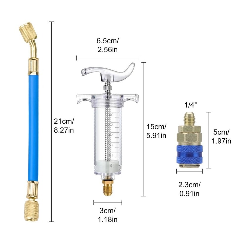 Oil Dye Injector Quick Coupler Connector Ideal For Air Compressors HVAC Automotive Systems 6