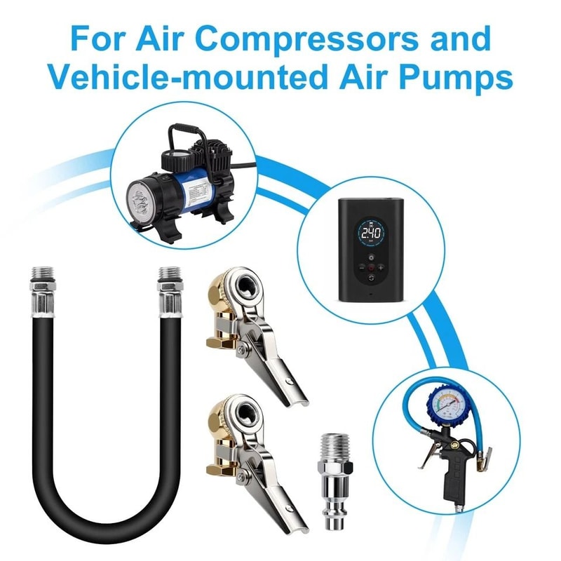 Tire Valve Extension Brass Closed Ball Air Chuck NPT Inflation Tube Universal Adapter For Air Compr