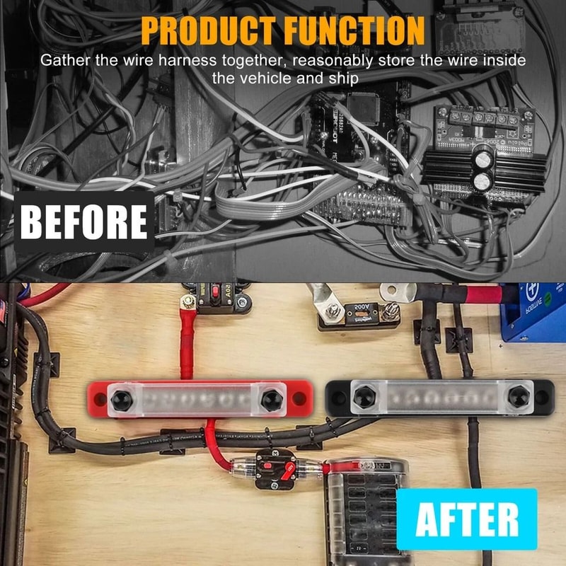 Way Power Distribution Bus Bar Terminal Block Battery Block For Car Boat RV Marine 3