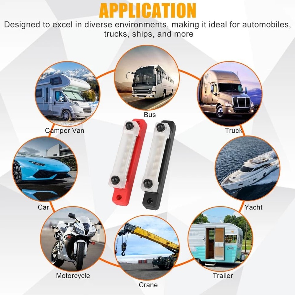 Way Power Distribution Bus Bar Terminal Block Battery Block For Car Boat RV Marine 5
