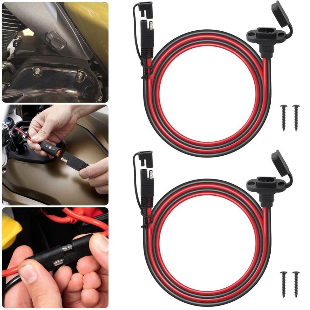 AWG SAE Extension Cord SAE Quick Connector Harness Solar Panel Plug For Battery Charging 1