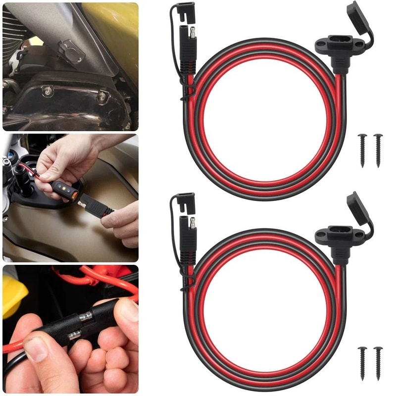 AWG SAE Extension Cord SAE Quick Connector Harness Solar Panel Plug For Battery Charging 1