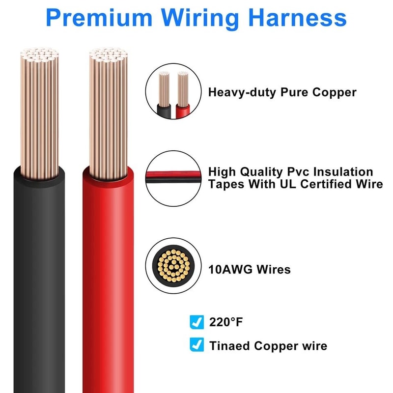 AWG SAE Extension Cord SAE Quick Connector Harness Solar Panel Plug For Battery Charging 3