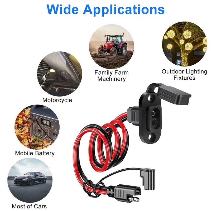 AWG SAE Extension Cord SAE Quick Connector Harness Solar Panel Plug For Battery Charging 7