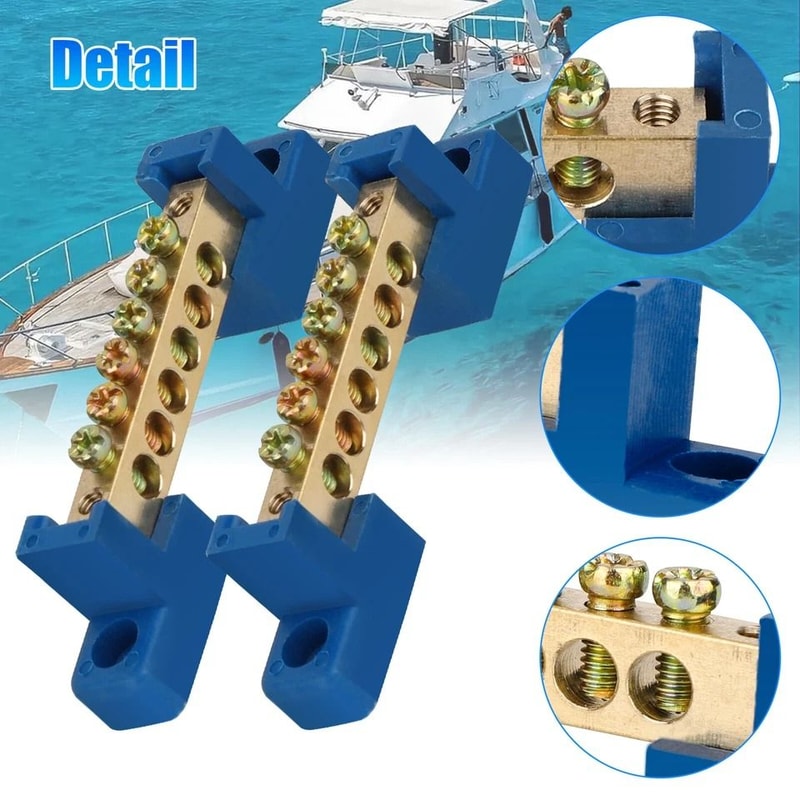 Terminal Block Power Distribution Bus Bar Screw For Marine Boat Car Battery Wiring 4