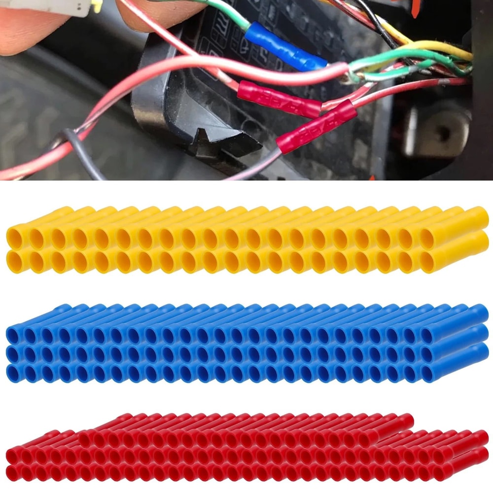 Insulated Electrical Wire Connectors Straight Butt Terminals Splice Crimp Connectors For Automotive 6