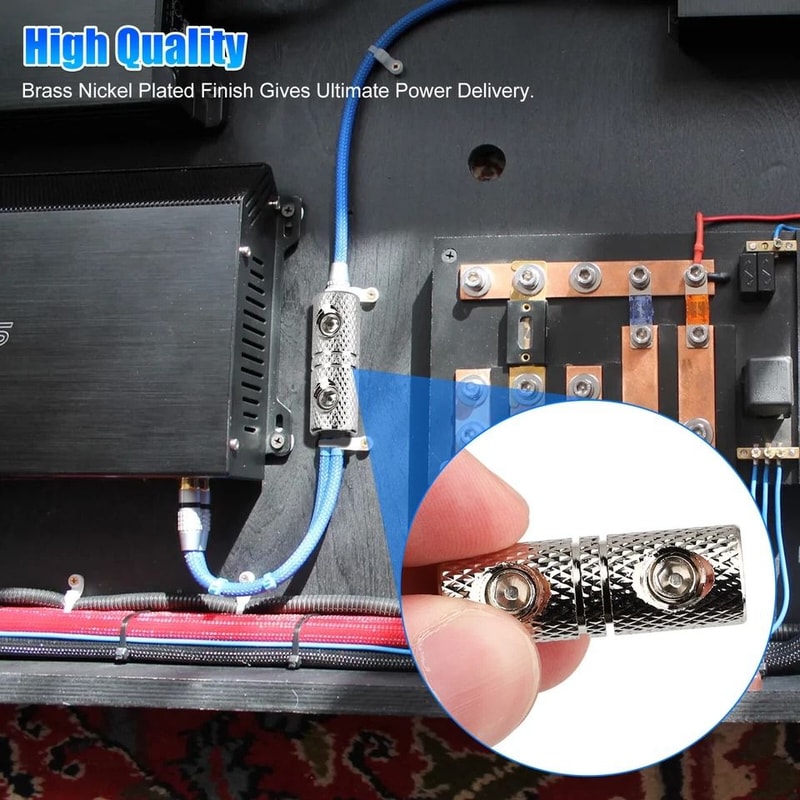 Gauge Wire Coupler Connector Terminal Butt Set Screw Clamping Brass Nickel Plated Ideal For Power D 1