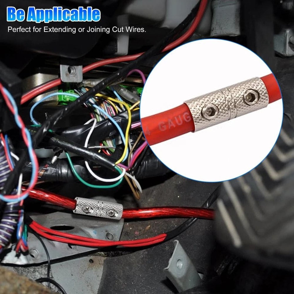 Gauge Wire Coupler Connector Terminal Butt Set Screw Clamping Brass Nickel Plated Ideal For Power D 3