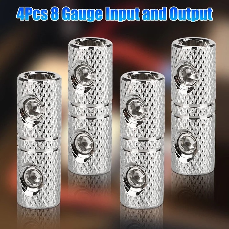 Gauge Wire Coupler Connector Terminal Butt Set Screw Clamping Brass Nickel Plated Ideal For Power D 4