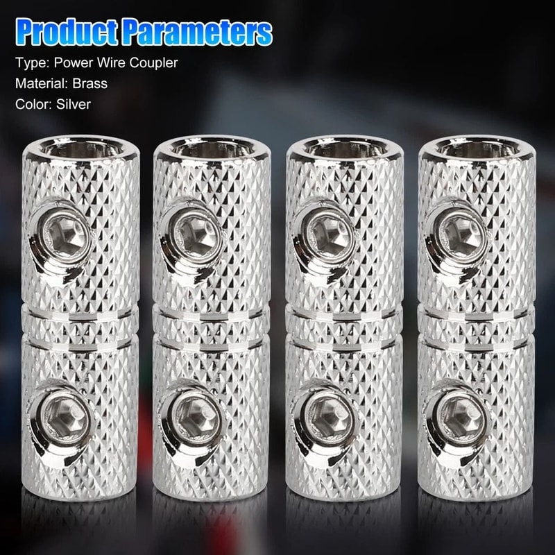 Gauge Wire Coupler Connector Terminal Butt Set Screw Clamping Brass Nickel Plated Ideal For Power D 6