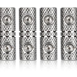 gauge wire coupler connector, terminal butt, set screw clamping, brass nickel plated, ideal for power delivery