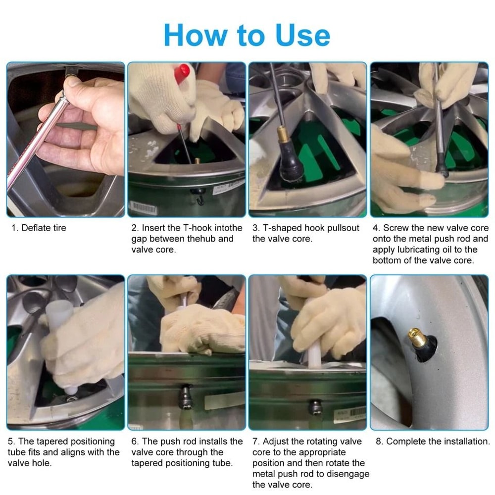 Quick Change Car Tire Valve Replacement Tool Kit Valve Core Tool For Cars Trucks Motorcycles And Mo 3