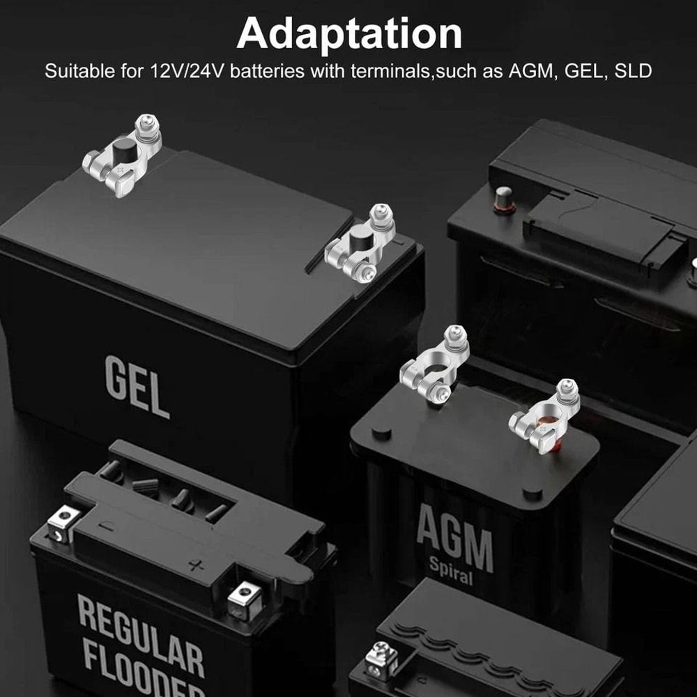 Heavy Duty Copper Battery Terminal Connectors Kit Positive Negative With Protective Covers 3